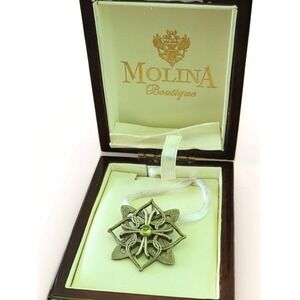 Molina Fine Jewelers Sterling Silver 925 Peridot Pendant Necklace With Box